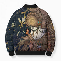 Hawaii Makahiki Bomber Puffer Jacket Polynesian Sky And Earth - Polynesian Pride