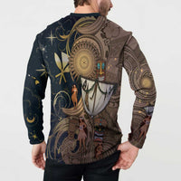 Hawaii Makahiki Button Sweatshirt Polynesian Sky And Earth - Polynesian Pride