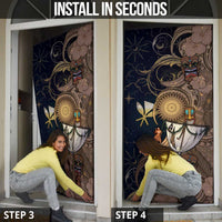 Hawaii Makahiki Door Cover Polynesian Sky And Earth - Polynesian Pride