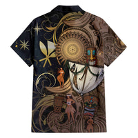 Hawaii Makahiki Family Matching Off The Shoulder Long Sleeve Dress and Hawaiian Shirt Polynesian Sky And Earth - Polynesian Pride