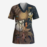 Hawaii Makahiki Scrub Top Polynesian Sky And Earth - Polynesian Pride