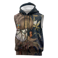 Hawaii Makahiki Sleeveless Zip Hoodie Polynesian Sky And Earth - Polynesian Pride