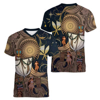 Hawaii Makahiki Women V-Neck T-Shirt Polynesian Sky And Earth - Polynesian Pride