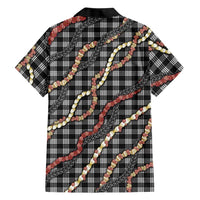 Hawaii Palaka Niihau Shell Lei Family Matching Off Shoulder Maxi Dress and Hawaiian Shirt Tropical Island Plaid Patterns DT05 - Polynesian Pride