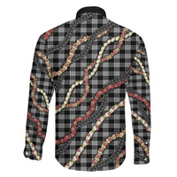 Hawaii Palaka Niihau Shell Lei Family Matching Off Shoulder Short Dress and Hawaiian Shirt Tropical Island Plaid Patterns