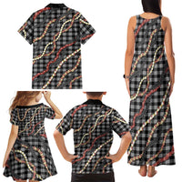 Hawaii Palaka Niihau Shell Lei Family Matching Tank Maxi Dress and Hawaiian Shirt Tropical Island Plaid Patterns DT05 - Polynesian Pride
