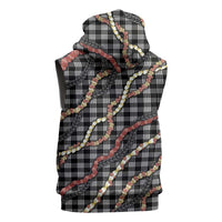 Hawaii Palaka Niihau Shell Lei Sleeveless Hoodie Tropical Island Plaid Patterns