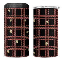 Hawaii Palaka Kahelelani Shell Lei Costume 4 in 1 Can Cooler Tumbler Plaid Patterns