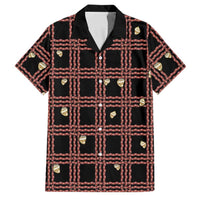 Hawaii Palaka Kahelelani Shell Lei Costume Family Matching Mermaid Dress and Hawaiian Shirt Plaid Patterns DT05 Dad's Shirt - Short Sleeve Black - Polynesian Pride