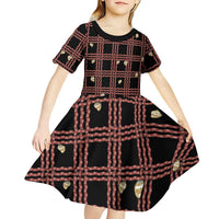 Hawaii Palaka Kahelelani Shell Lei Costume Kid Short Sleeve Dress Plaid Patterns