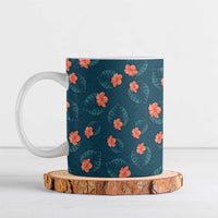Hawaii Monstera Ceramic Mug Hibiscus Flowers Simple Style - Polynesian Pride