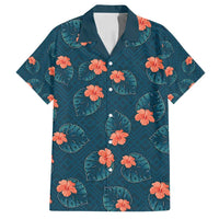 Hawaii Monstera Family Matching Puletasi and Hawaiian Shirt Hibiscus Flowers Simple Style - Polynesian Pride