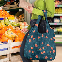 Hawaii Monstera Grocery Bag Hibiscus Flowers Simple Style DT05 - Polynesian Pride