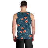 Hawaii Monstera Men Tank Top Hibiscus Flowers Simple Style DT05 - Polynesian Pride