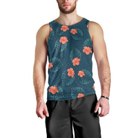Hawaii Monstera Men Tank Top Hibiscus Flowers Simple Style DT05 - Polynesian Pride
