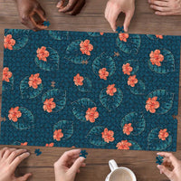 Hawaii Monstera Puzzle Hibiscus Flowers Simple Style DT05 - Polynesian Pride