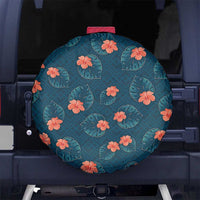 Hawaii Monstera Spare Tire Cover Hibiscus Flowers Simple Style - Polynesian Pride