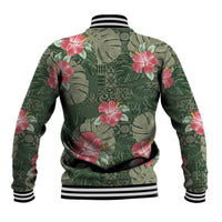Hawaii Baseball Jacket Green Polynesian Monstera Patterns DT05 - Polynesian Pride