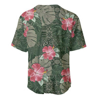Hawaii Baseball Jersey Green Polynesian Monstera Patterns DT05 - Polynesian Pride
