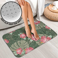 Hawaii Bathroom Set Green Polynesian Monstera Patterns - Polynesian Pride