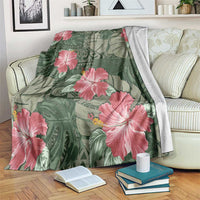 Hawaii Blanket Green Polynesian Monstera Patterns - Polynesian Pride