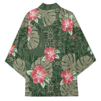 Hawaii Kimono Green Polynesian Monstera Patterns DT05 - Polynesian Pride