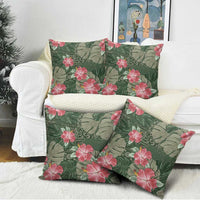 Hawaii Pillow Cover Green Polynesian Monstera Patterns - Polynesian Pride