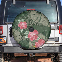 Hawaii Spare Tire Cover Green Polynesian Monstera Patterns - Polynesian Pride