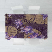 Hawaii Tablecloth Purple Polynesian Monstera Patterns - Polynesian Pride