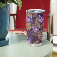Hawaii Tumbler Cup Purple Polynesian Monstera Patterns - Polynesian Pride