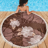 Hawaii Beach Blanket Brown Polynesian Monstera Patterns - Polynesian Pride