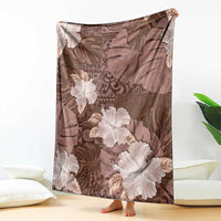 Hawaii Blanket Brown Polynesian Monstera Patterns - Polynesian Pride