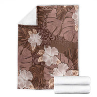 Hawaii Blanket Brown Polynesian Monstera Patterns - Polynesian Pride