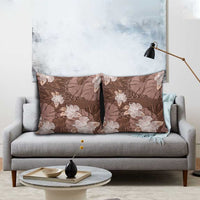 Hawaii Pillow Cover Brown Polynesian Monstera Patterns - Polynesian Pride