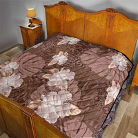 Hawaii Quilt Brown Polynesian Monstera Patterns - Polynesian Pride