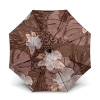 Hawaii Umbrella Brown Polynesian Monstera Patterns - Polynesian Pride