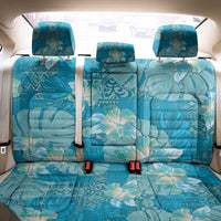 Hawaii Back Car Seat Cover Teal Polynesian Monstera Patterns - Polynesian Pride