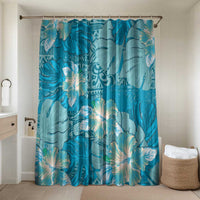 Hawaii Bathroom Set Teal Polynesian Monstera Patterns - Polynesian Pride