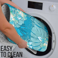 Hawaii Bathroom Set Teal Polynesian Monstera Patterns - Polynesian Pride