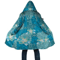 Hawaii Cloak Teal Polynesian Monstera Patterns - Polynesian Pride