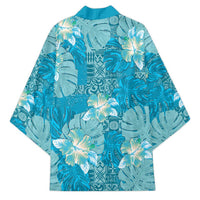 Hawaii Kimono Teal Polynesian Monstera Patterns DT05 - Polynesian Pride