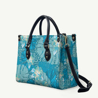 Hawaii Leather Bag Teal Polynesian Monstera Patterns - Polynesian Pride