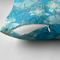 Hawaii Pillow Cover Teal Polynesian Monstera Patterns - Polynesian Pride