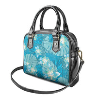 Hawaii Shoulder Handbag Teal Polynesian Monstera Patterns - Polynesian Pride