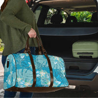 Hawaii Travel Bag Teal Polynesian Monstera Patterns - Polynesian Pride