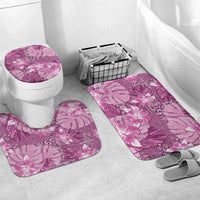 Hawaii Bathroom Set Magenta Polynesian Monstera Patterns - Polynesian Pride