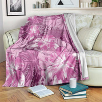 Hawaii Blanket Magenta Polynesian Monstera Patterns - Polynesian Pride