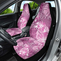 Hawaii Car Seat Cover Magenta Polynesian Monstera Patterns - Polynesian Pride