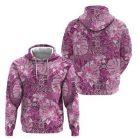 Hawaii Hoodie Magenta Polynesian Monstera Patterns - Polynesian Pride