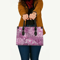 Hawaii Leather Bag Magenta Polynesian Monstera Patterns - Polynesian Pride